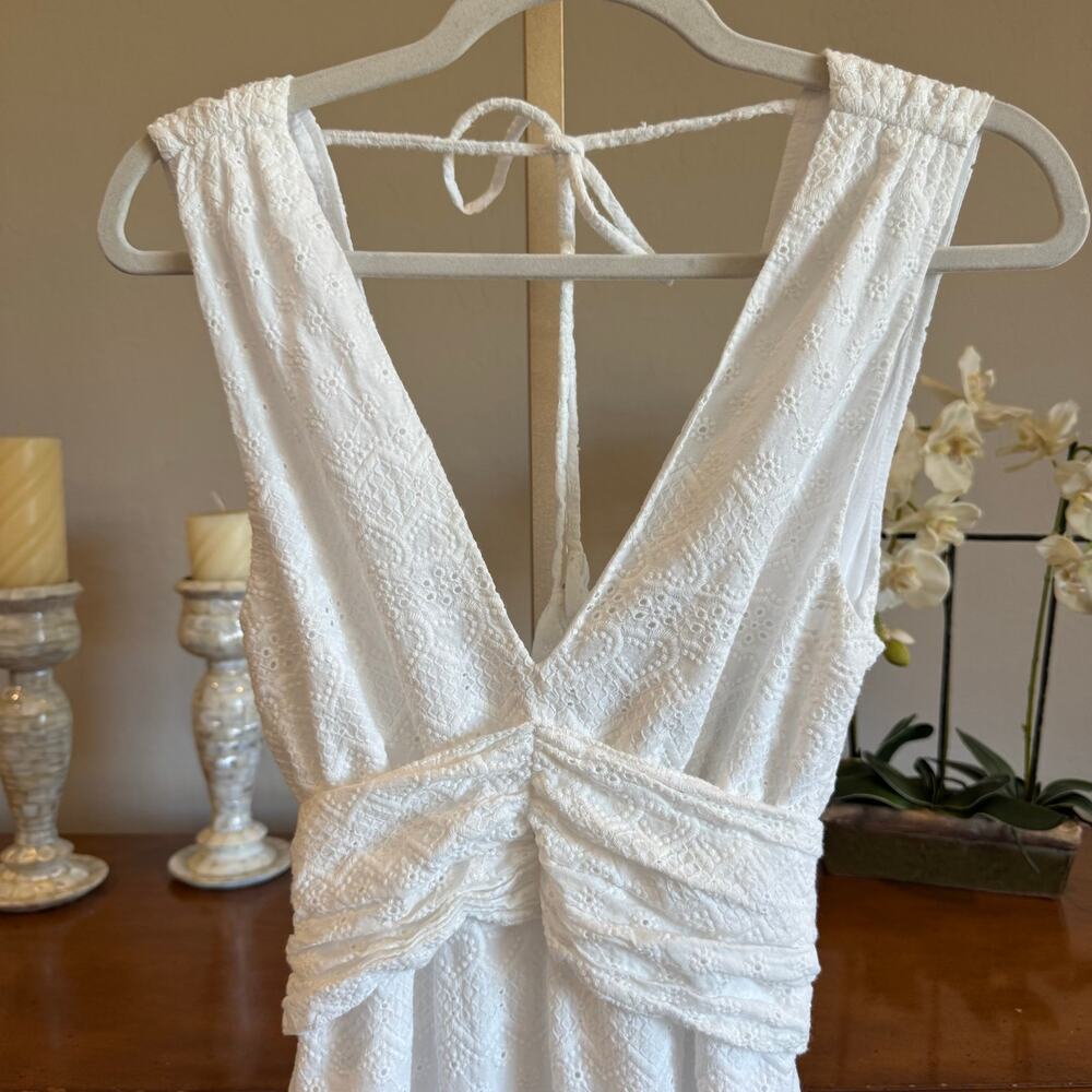 NWT MISA Los Angeles Ksenia Eyelet Maxi Dress White Size M - Picture 3 of 10